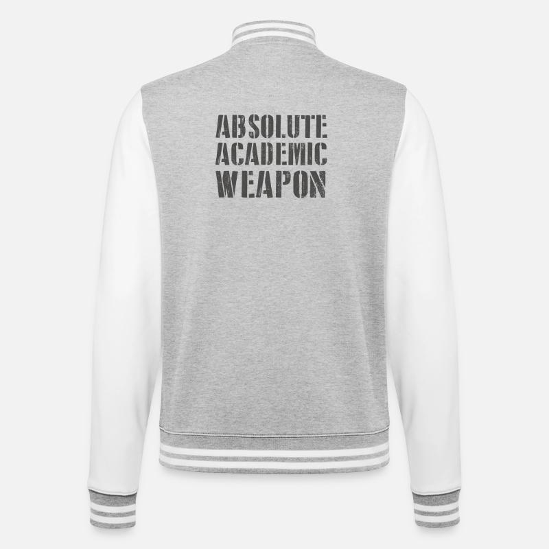 Students Absolute Academic Weapon - College Sweat Jacket - heather grey/white