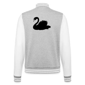 Figure d’ombre de cygne noir - Veste Teddy - gris chiné / blanc - Dos - Marisol (170cm)