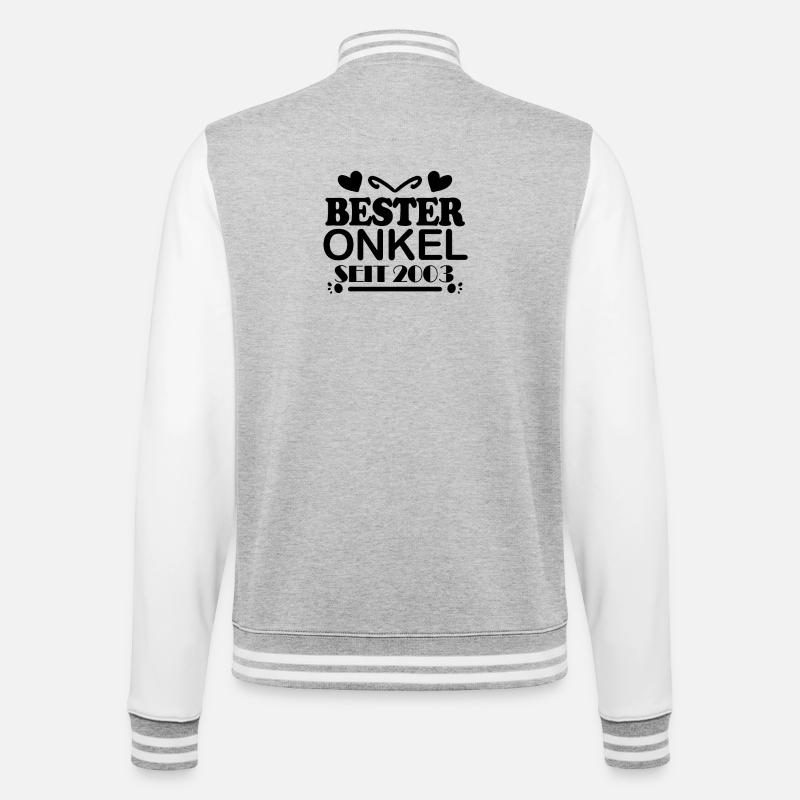 Bester Onkel seit 2003 - College-Sweatjacke - Grau meliert/Weiß