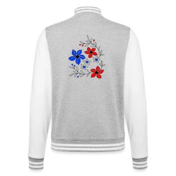 Vennes florales, ornement - Veste Teddy - gris chiné / blanc - Dos - Marisol (170cm)