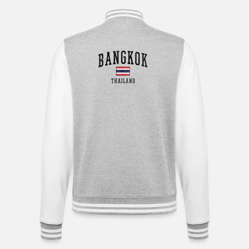 Bande minimale du drapeau thaïlandais - Veste Teddy - gris chiné / blanc