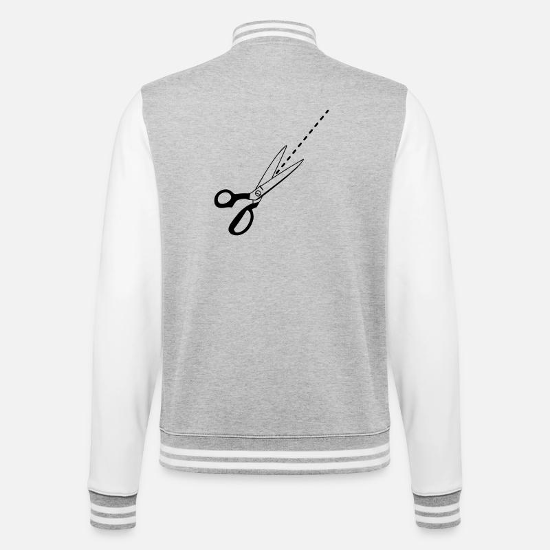 Schnitt-Logo-Schneider - College-Sweatjacke - Grau meliert/Weiß