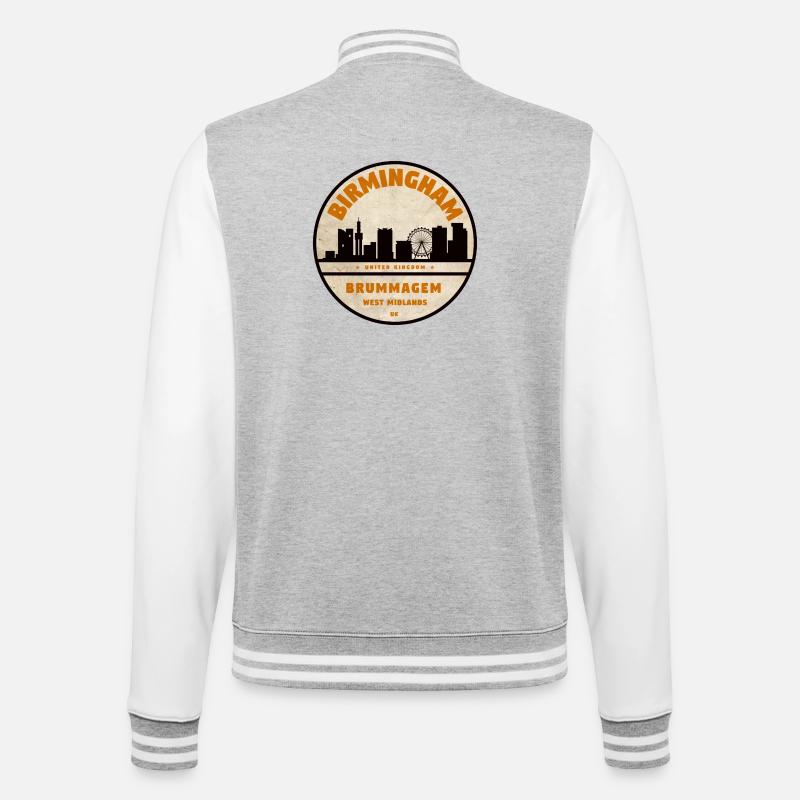 Brummagem Skyline West Midlands Badge - College-Sweatjacke - Grau meliert/Weiß
