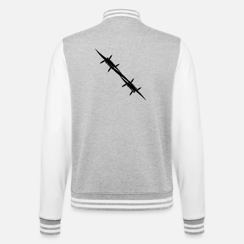 Barbed wire coupling piece - College Sweat Jacket - heather grey/white