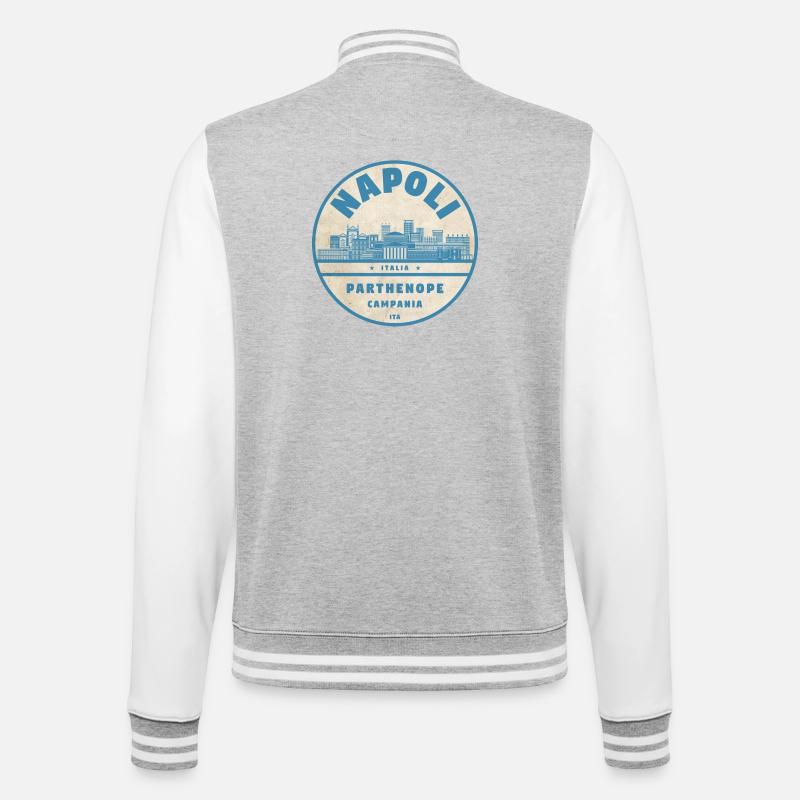 Napoli Skyline Abzeichen - College-Sweatjacke - Grau meliert/Weiß