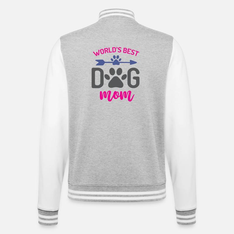 Die beste Hundemutter der Welt - College-Sweatjacke - Grau meliert/Weiß