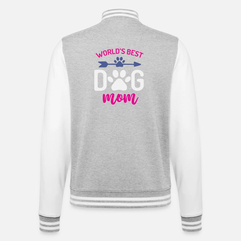 Die beste Hundemutter der Welt - College-Sweatjacke - Grau meliert/Weiß