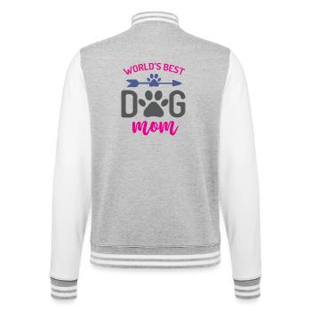 World's Best Dog Mom - College Sweat Jacket - heather grey/white - Back - Marisol (170cm)