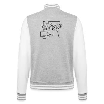 Orignal en forme géométrique - Conception d’art au trait - Veste Teddy - gris chiné / blanc - Dos - Marisol (170cm)