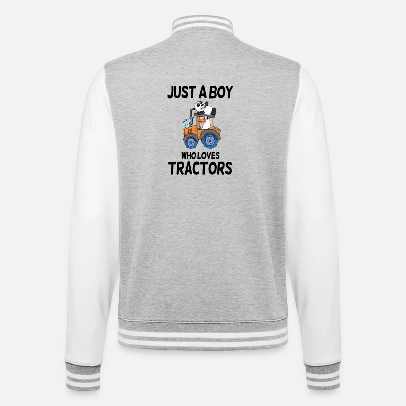 Tractor tractor saying - College Sweat Jacket - heather grey/white