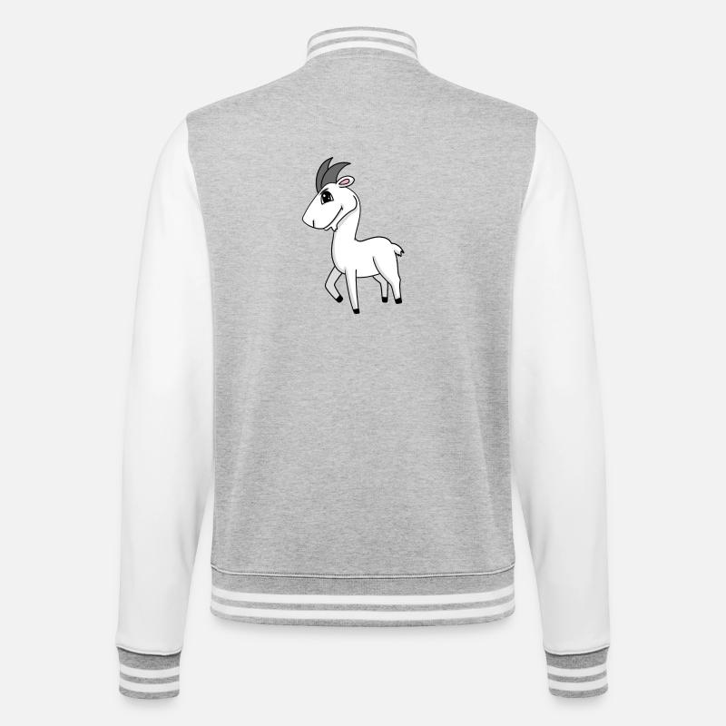 Motif d’enfants de chèvre - Veste Teddy - gris chiné / blanc