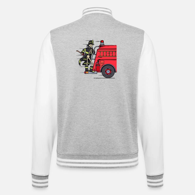 Fire Engine Firefighter Firefighter Rescuer - College Sweat Jacket - heather grey/white