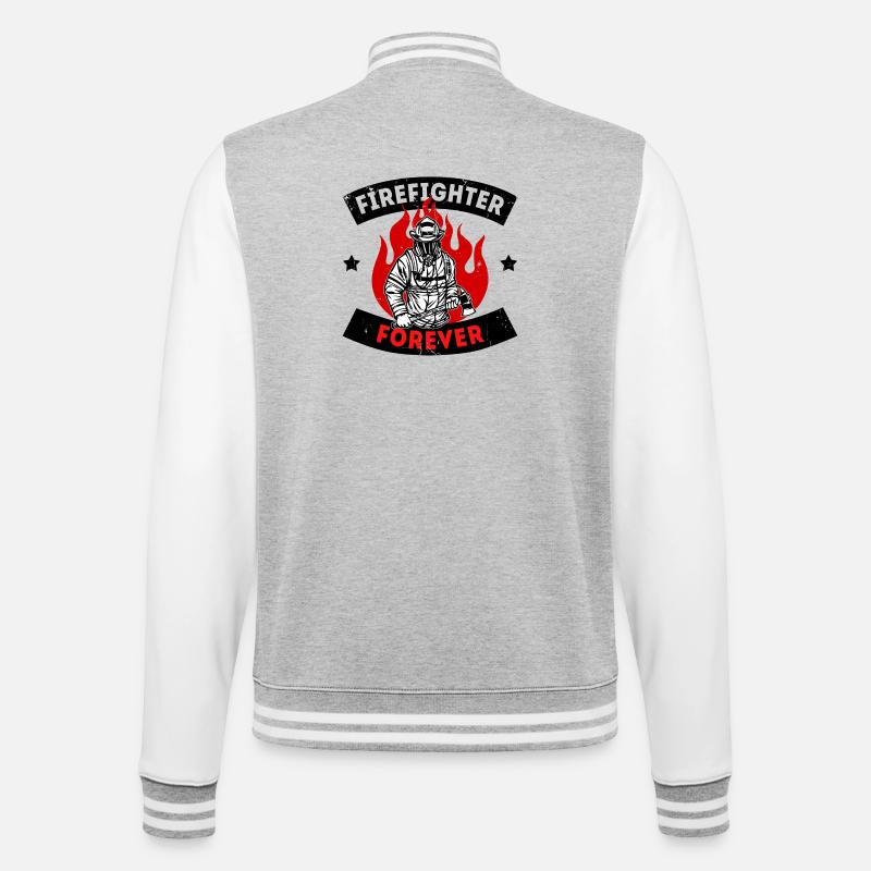 Firefighter Fire Brigade Fire Protection Statement - College Sweat Jacket - heather grey/white