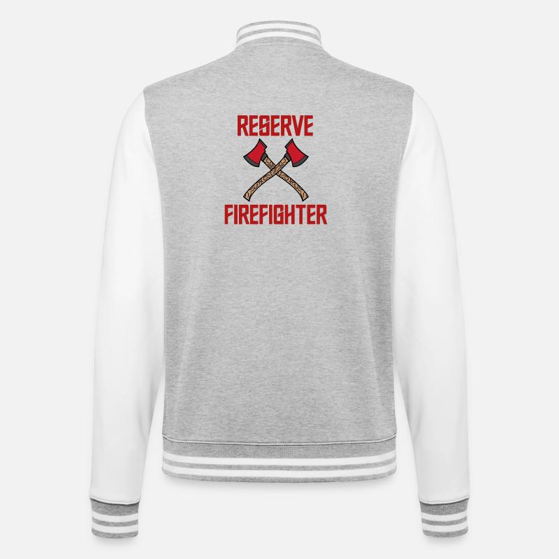 Lebensretter Statement Feuerwehr Brandschutz - College-Sweatjacke - Grau meliert/Weiß