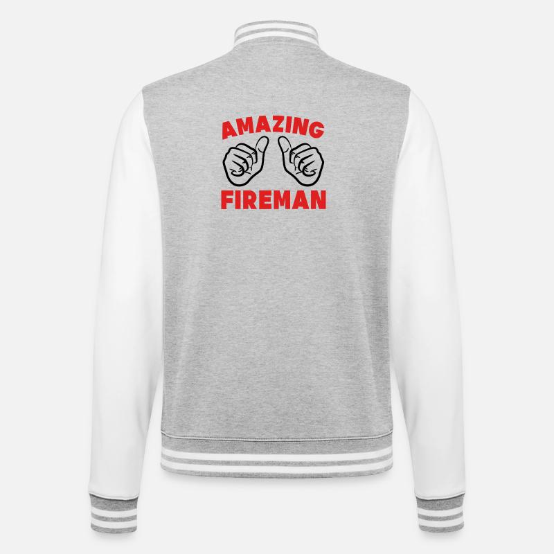 Berufsfeuerwehr Brandschutz Feuerwehr Statement - College-Sweatjacke - Grau meliert/Weiß