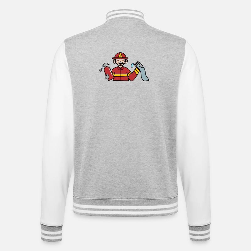 Pompier pompier pompier - Veste Teddy - gris chiné / blanc