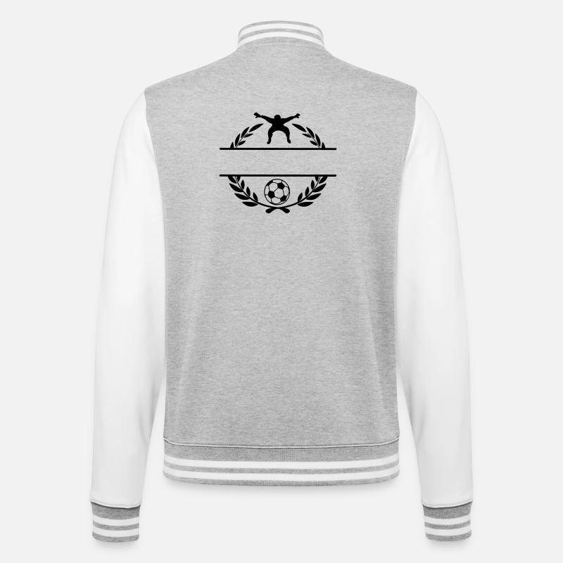Fußball 1 - College-Sweatjacke - Grau meliert/Weiß