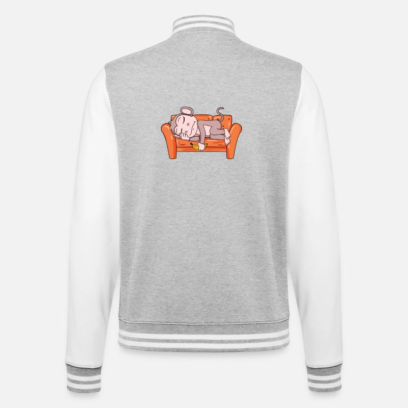Monkey - College Sweat Jacket - heather grey/white