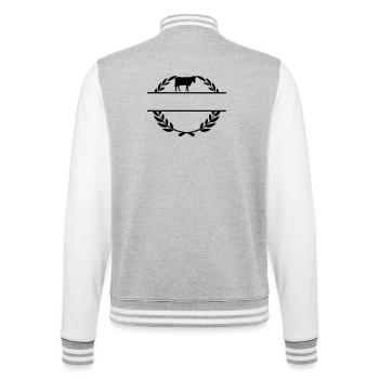 Fier de la vache fermière - Veste Teddy - gris chiné / blanc - Dos - Marisol (170cm)