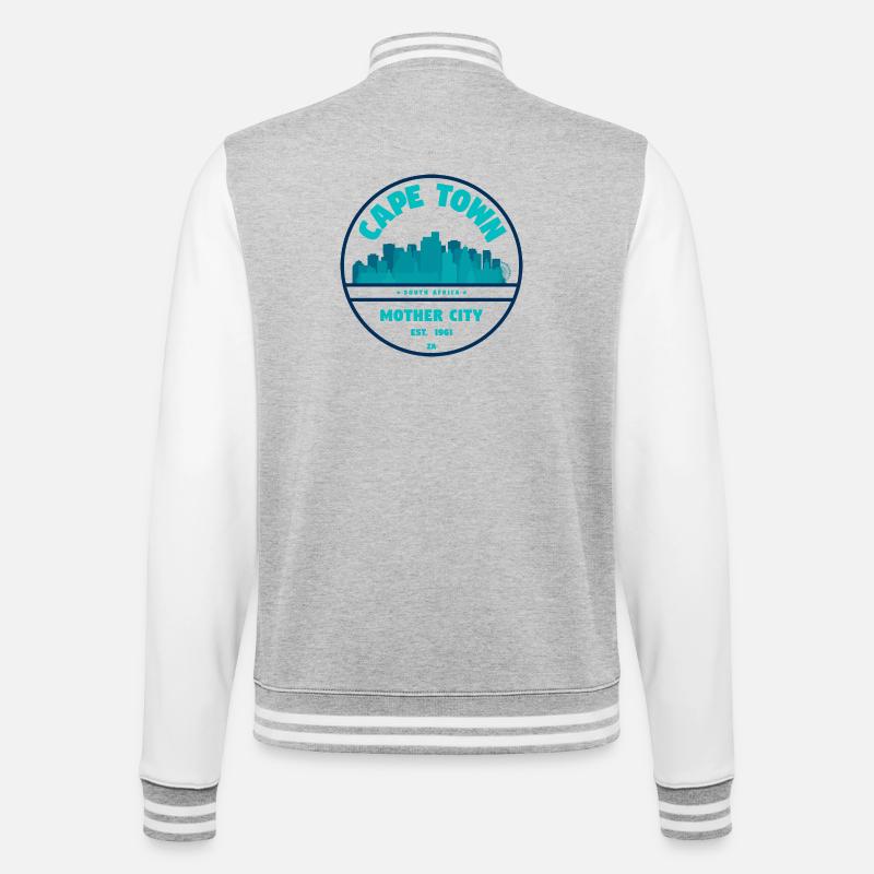 Insigne de la silhouette du Cap - Veste Teddy - gris chiné / blanc