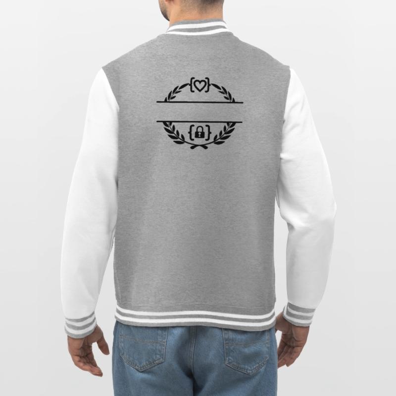 Code with heart and code with lock in laurel wreath m College Sweat Jacket