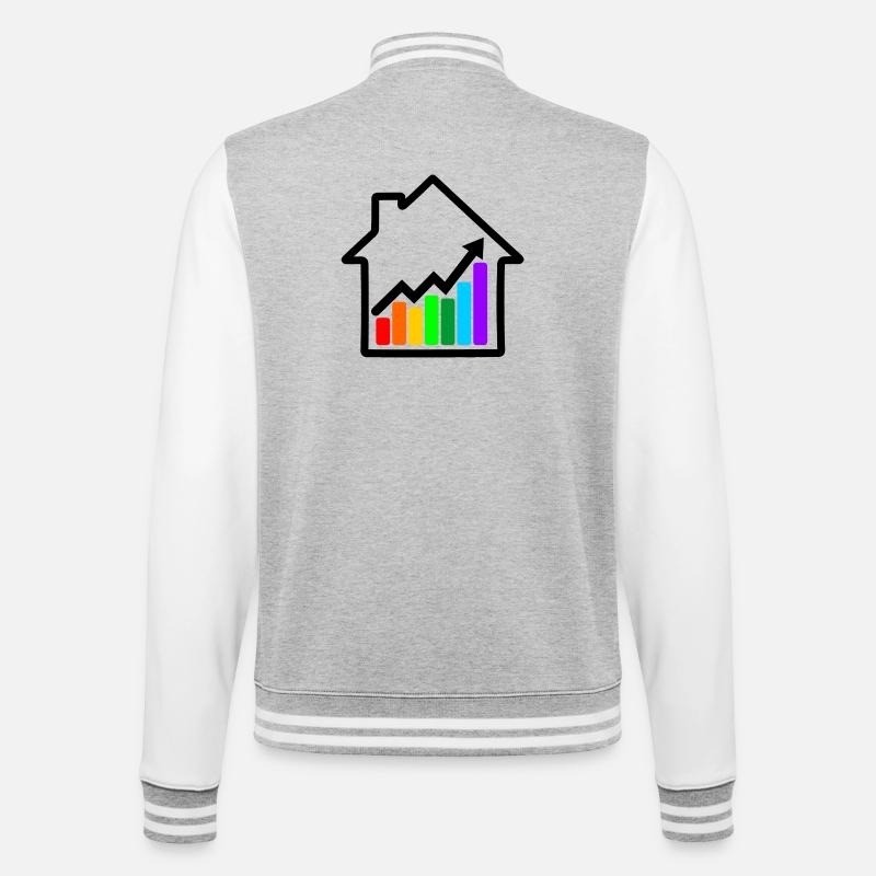 Le prix des maisons augmente. - Veste Teddy - gris chiné / blanc