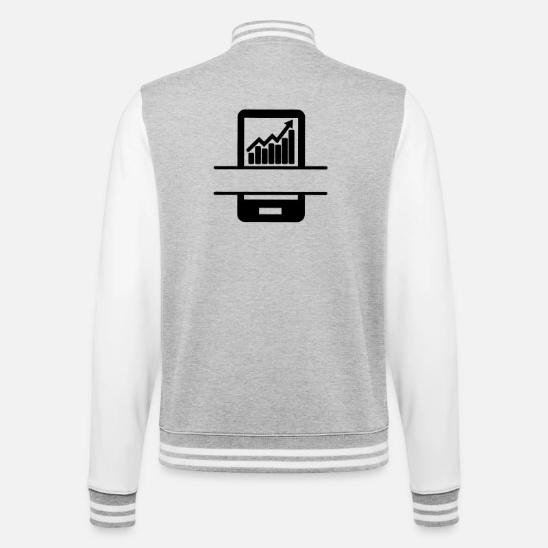 Better results graph in smartphone - College Sweat Jacket - heather grey/white