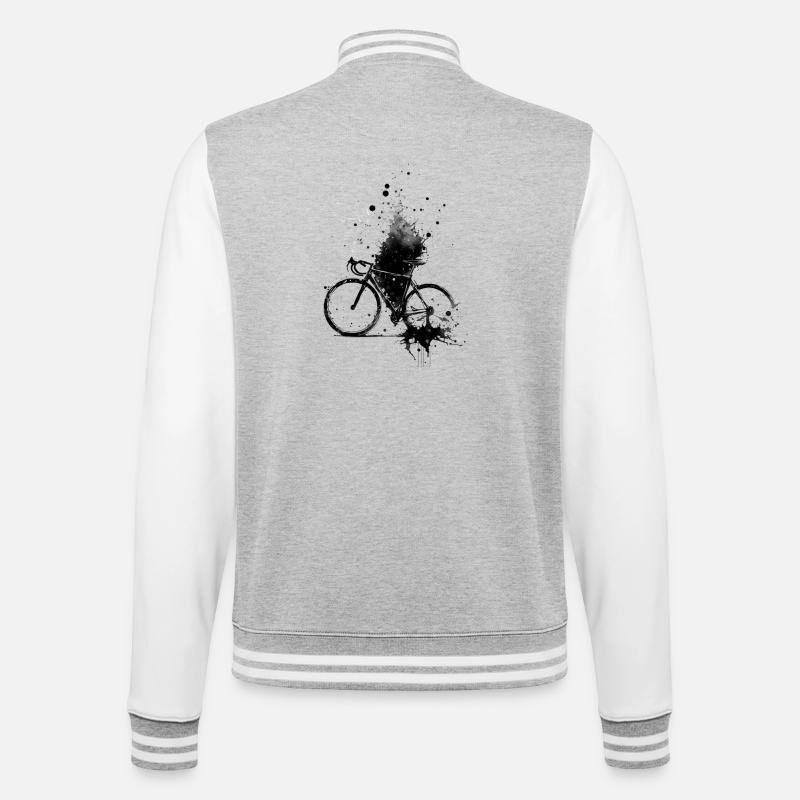 Vélo à l’aquarelle splash - Veste Teddy - gris chiné / blanc