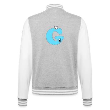 G - College Sweat Jacket - heather grey/white - Back - Marisol (170cm)