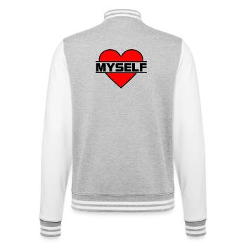 Heart I love myself - College Sweat Jacket - heather grey/white - Back - Marisol (170cm)