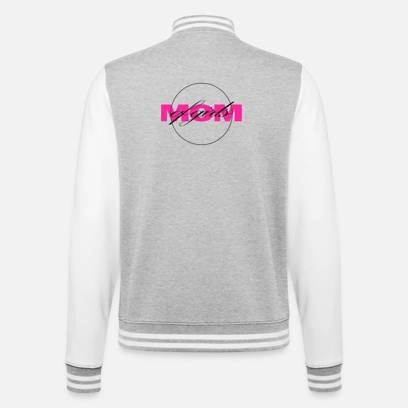 Modern Neon Letters with Script Overlay - College Sweat Jacket - heather grey/white