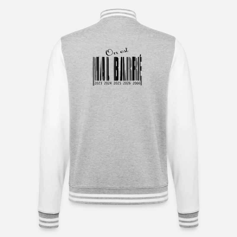 Poorly crossed out barcode - College Sweat Jacket - heather grey/white