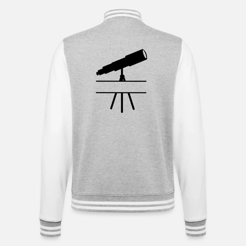 Teleskop-Schattenbild mit Leerzeichen oder Balken - College-Sweatjacke - Grau meliert/Weiß