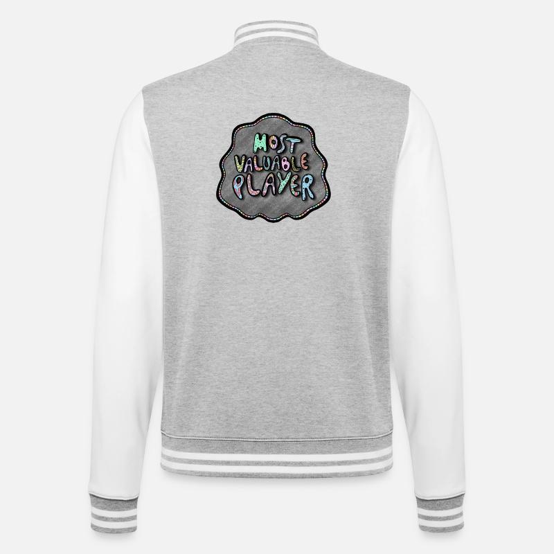 Most Valuable Player Doodle - College-Sweatjacke - Grau meliert/Weiß