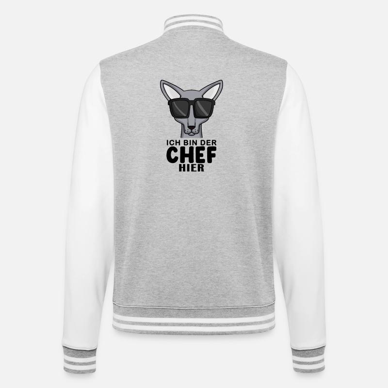 coole Katze - Sphynx Katze Spruch - College-Sweatjacke - Grau meliert/Weiß