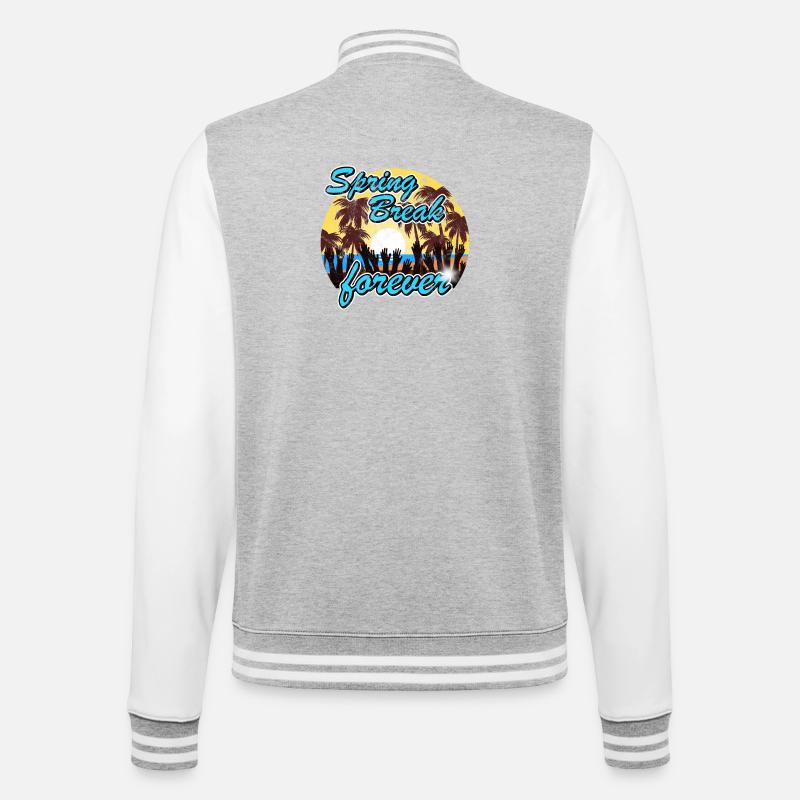 Spring Break forever - College Sweat Jacket - heather grey/white