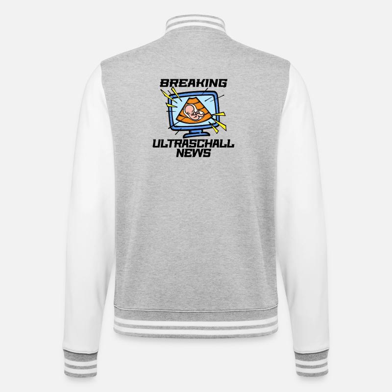 Mutter Baby Schwangerschaft Statement Schwanger - College-Sweatjacke - Grau meliert/Weiß