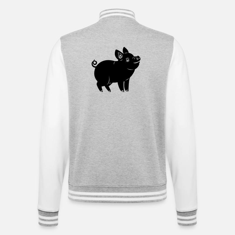 Logo joyeux de cochon Image d’ombre - Veste Teddy - gris chiné / blanc