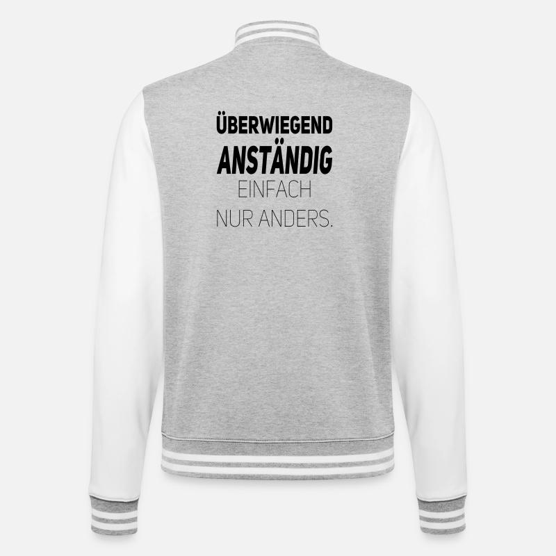 Anständig einfach nur anders - College-Sweatjacke - Grau meliert/Weiß