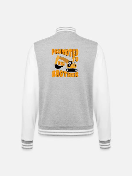 Forfremmet til storebror bliver storebror - College sweatjakke - grå meleret/hvid