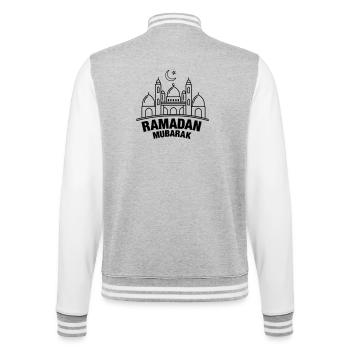Ramadan Moubarak transparent - Veste Teddy - gris chiné / blanc - Dos - Marisol (170cm)
