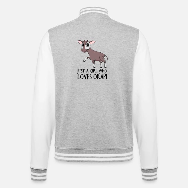 Okapi Girl Saying - College Sweat Jacket - heather grey/white