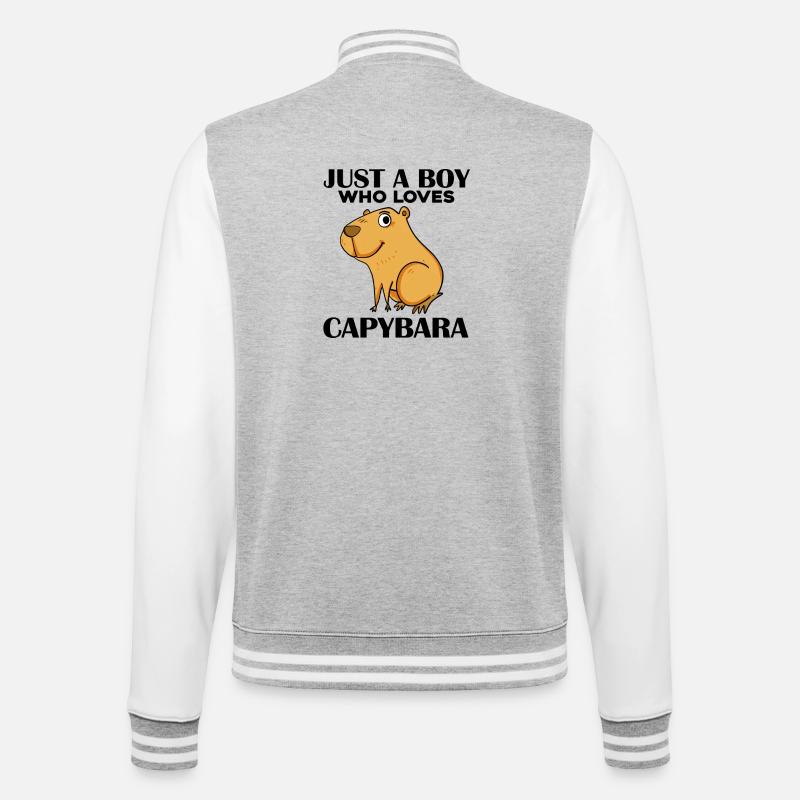 Garçon Capybara - Veste Teddy - gris chiné / blanc