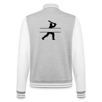 Cricket Eigenname Banner - College-Sweatjacke - Grau meliert/Weiß - Hinten - Marisol (170cm)
