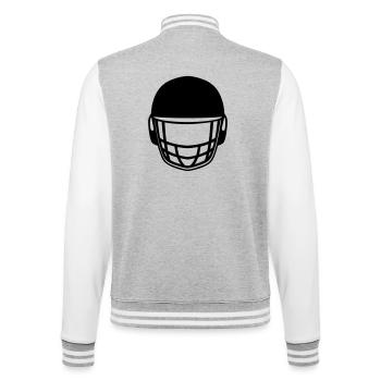 Cricket helmet logo - College Sweat Jacket - heather grey/white - Back - Marisol (170cm)