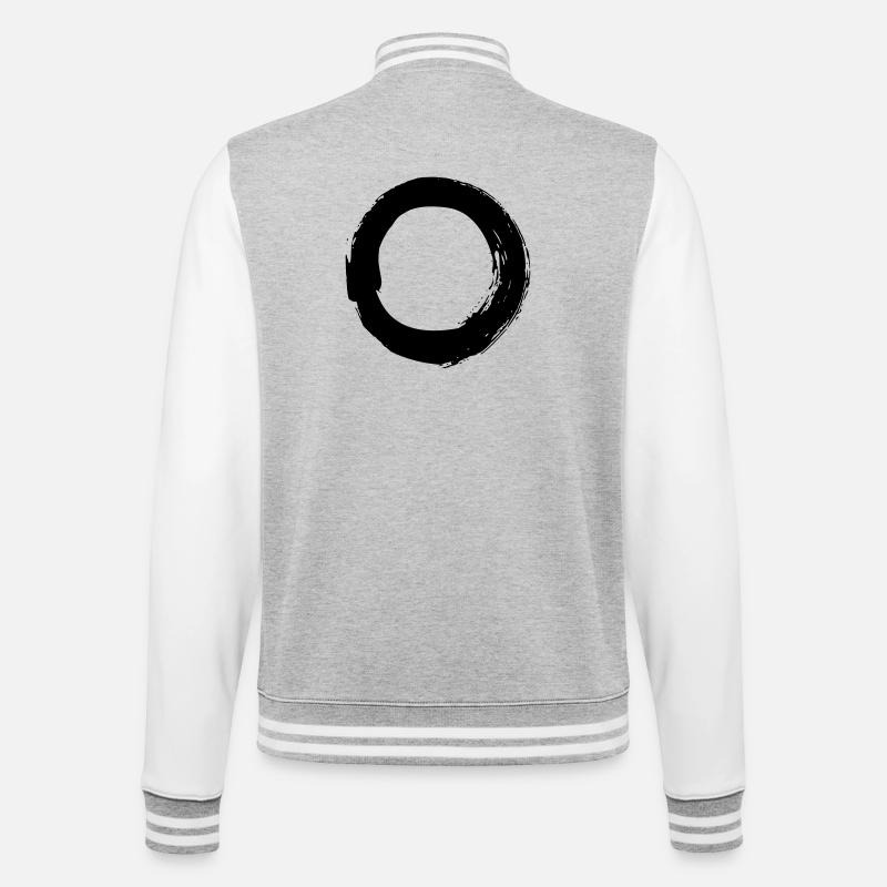 Enso - College Sweat Jacket - heather grey/white