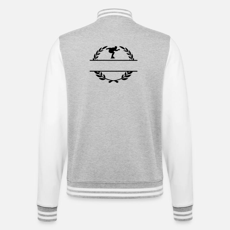 Patineur en couronne de laurier - Veste Teddy - gris chiné / blanc