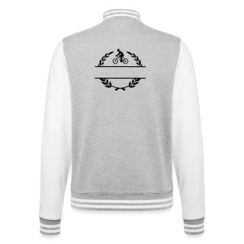 Radfahrer im Lorbeerkranz - College-Sweatjacke - Grau meliert/Weiß - Hinten - Marisol (170cm)