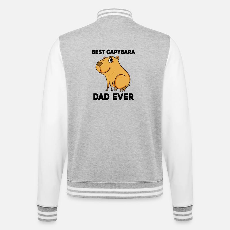 Capybara Father Capybara Capybara Pig - College Sweat Jacket - heather grey/white