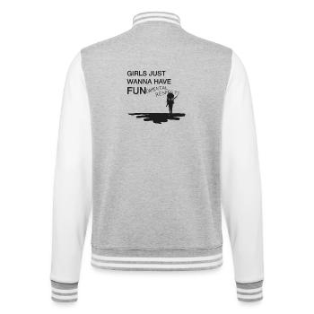 Girls just want to have fun - Woman Day - College Sweat Jacket - heather grey/white - Back - Marisol (170cm)